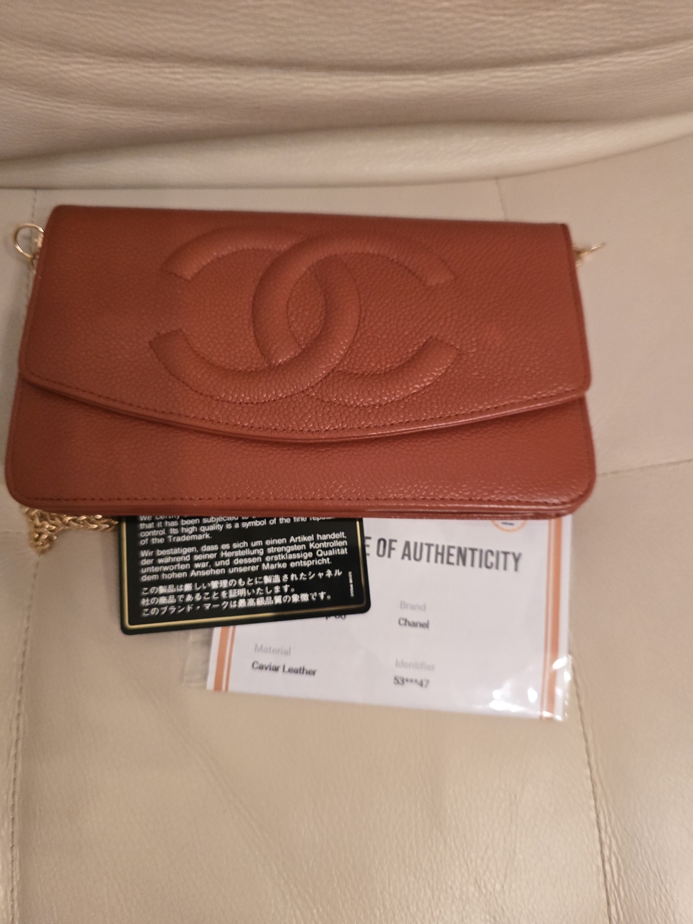 Chanel Brick Red Leather Quilted Chain Wallet-On-Chain - Picture 9 of 17